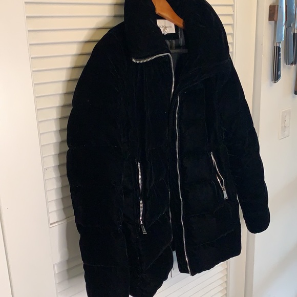 BCBG Velvet Down Puffy Coat - Picture 2 of 5